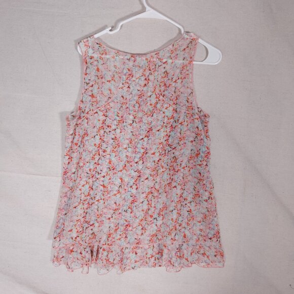 CAbi Womens Small Bella Pink Floral Layered V-Neck Tank Top Blouse 5032 Romantic - Picture 2 of 15